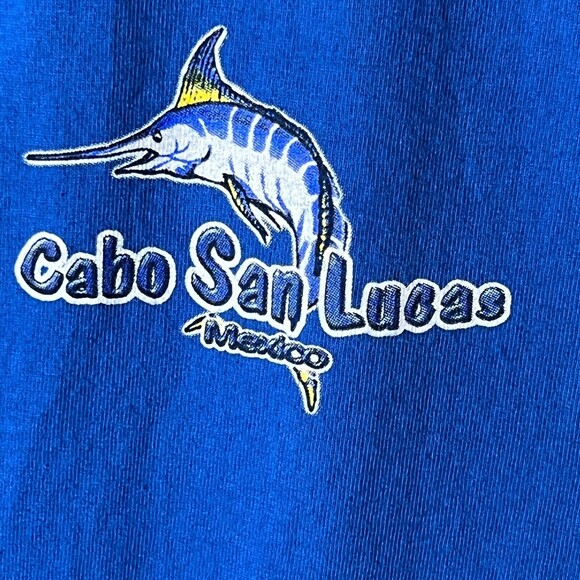 Alstyle Sz M Men's Tank Top Royal Blue Cabo San Lucas Mexico - Picture 4 of 6